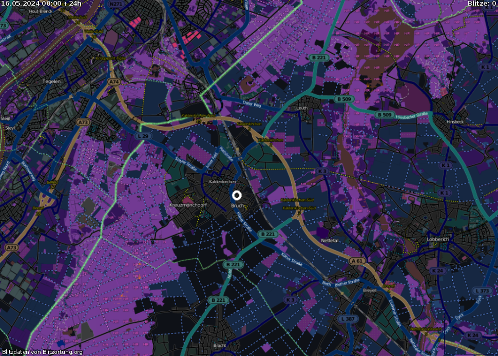 Zibens karte Kaldenkirchen 2024.05.17
