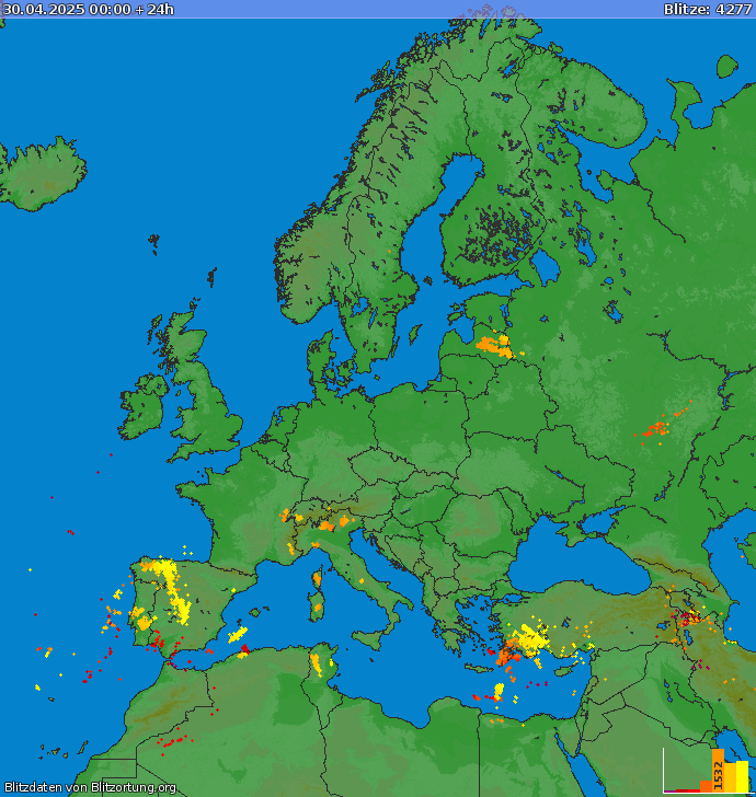 Blitzkarte Europa 30.04.2025