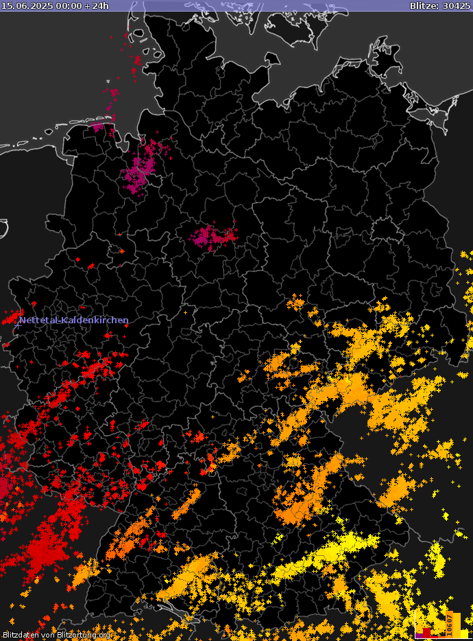 Blitzkarte Deutschland 15.06.2025