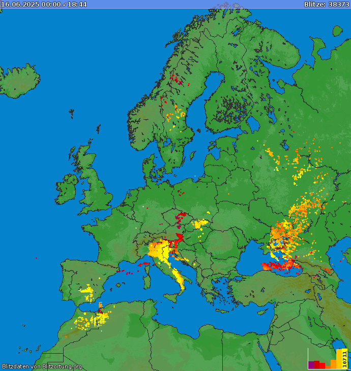 Blitzkarte Europa 16.06.2025