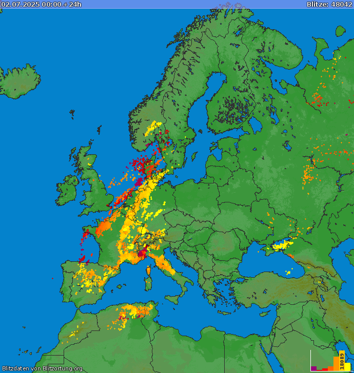 Blitzkarte Europa 02.07.2025