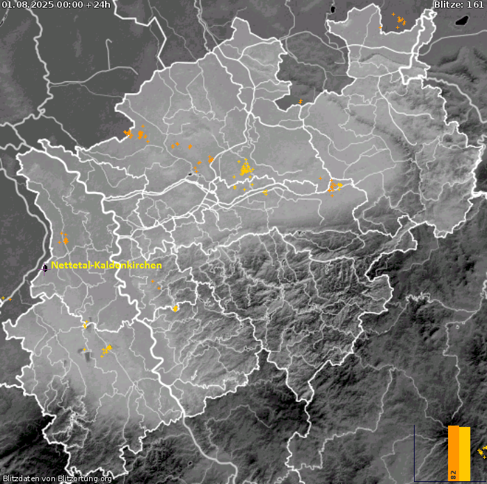 Blitzkarte NRW 02.08.2025