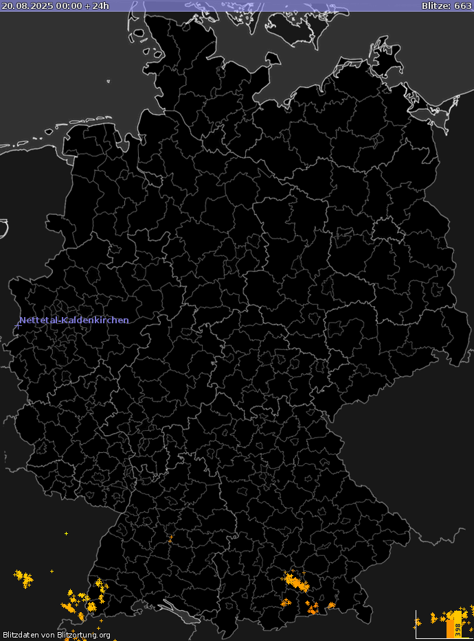 Blitzkarte Deutschland 20.08.2025
