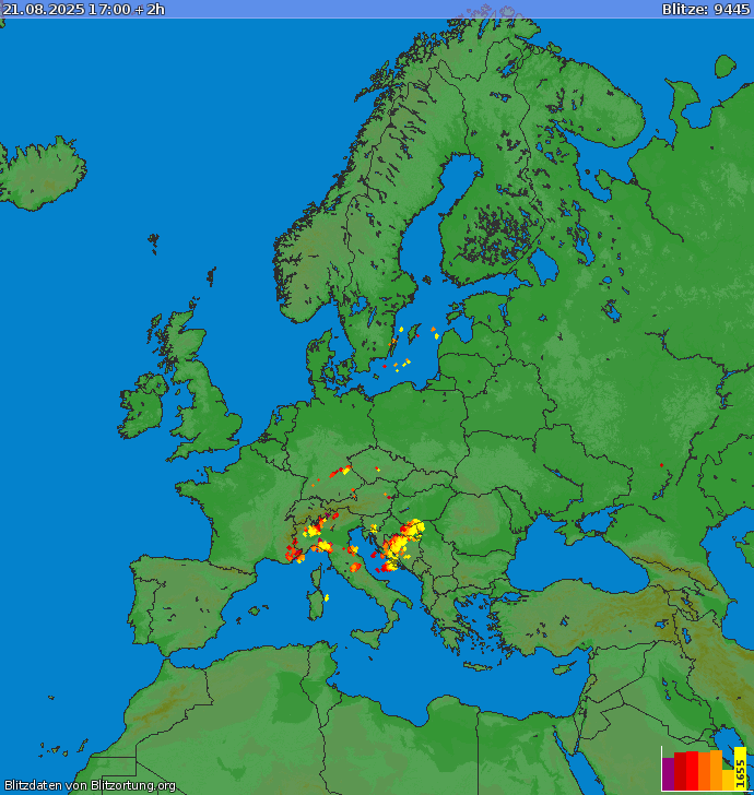 Blitzkarte Europa 21.08.2025 (Animation)