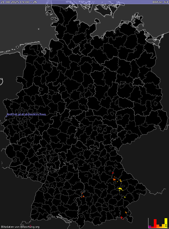 Blitzkarte Deutschland 21.08.2025 (Animation)