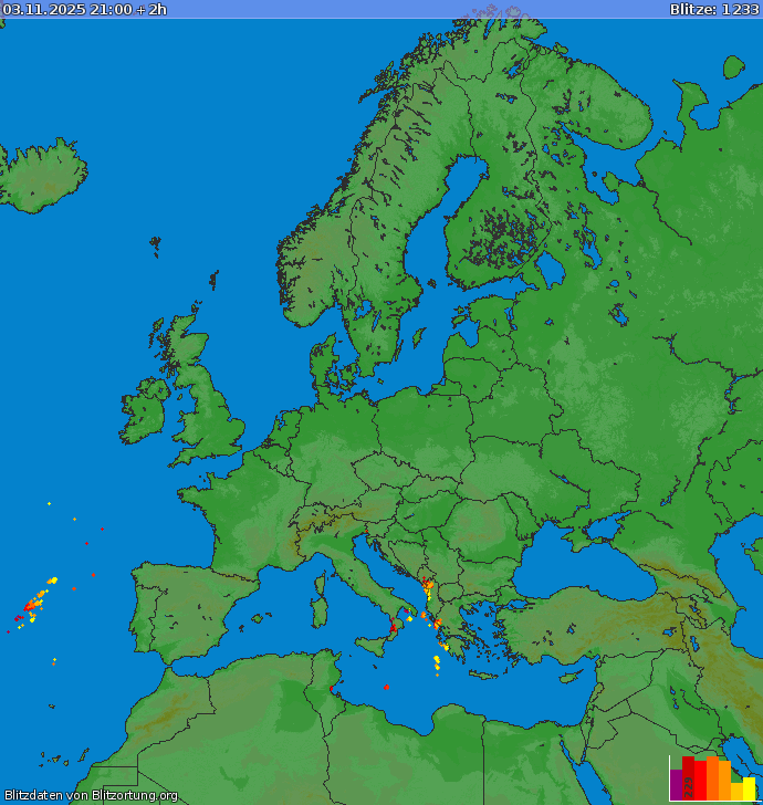 Blitzkarte Europa 03.11.2025 (Animation)