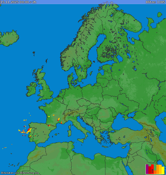 Zibens karte Europa 2025.11.15 (Animācija)