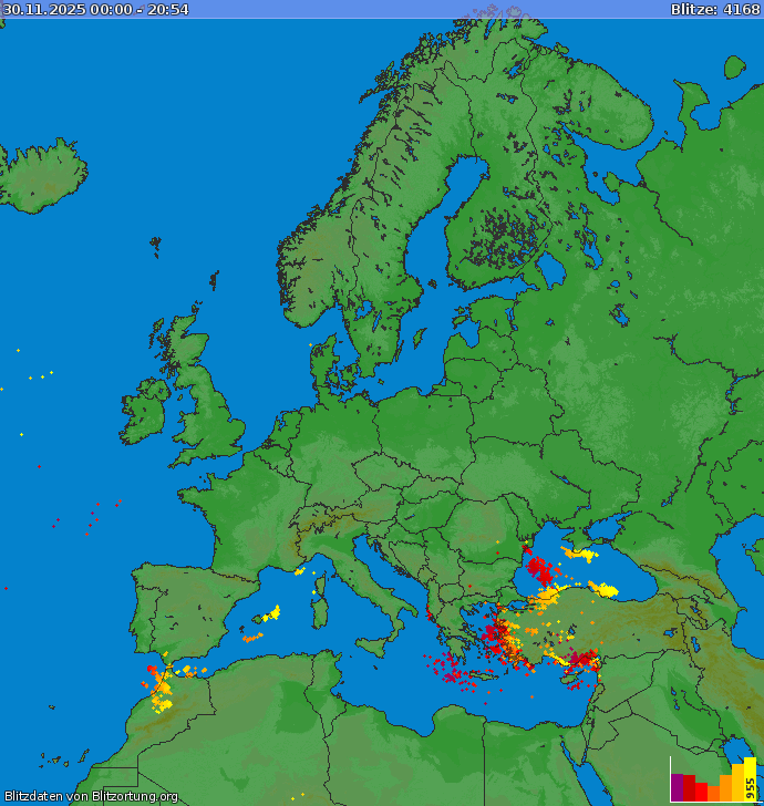 Blitzkarte Europa 30.11.2025