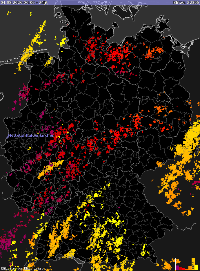 Carte de la foudre Allemagne 04/08/2026