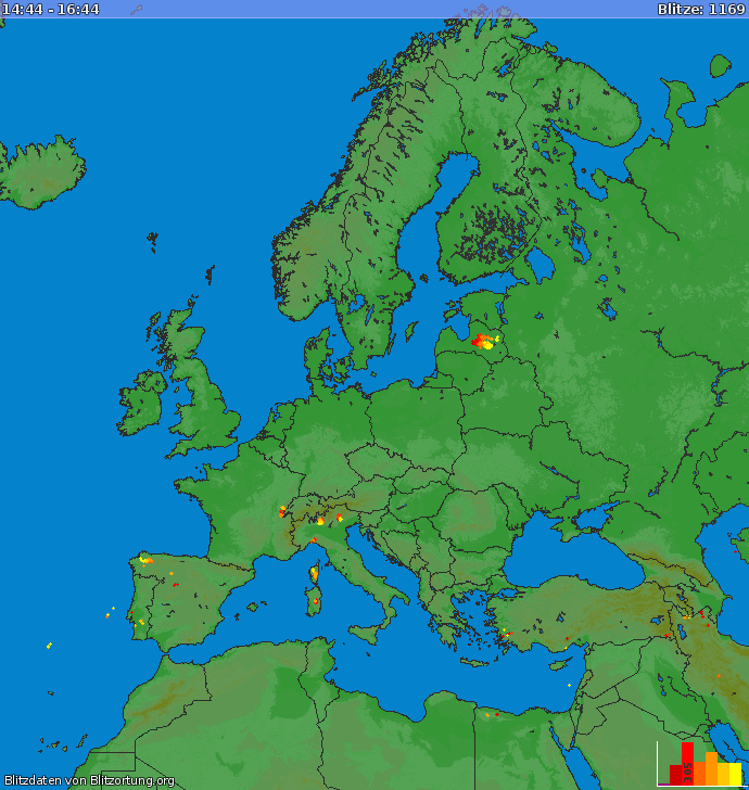 Mapa wyładowań Europa 2024-05-17 13:54:38